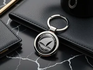 Plymouth Porte-clés Homme Acier Inox Épuré